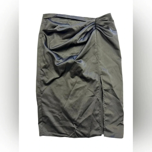 RO&DE Black  Midi Skirt Satiny Size Large - Picture 6 of 9